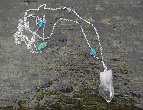 Crystal Turquoise Necklace, Jewellery, Sun Moon Nation, Shannon Ross, Vancouver